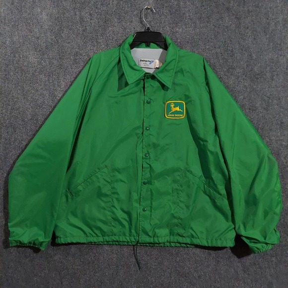 Vintage John Deere Jacket Mens 2XL Green Swingster Windbreaker Style 3977 USA
